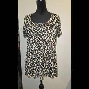 Torrid Animal Print Short Sleeve Blouse